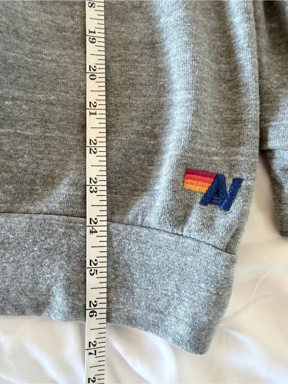 Aviator Nation Gray Crewneck Sweatshirt with Black Lightning Bolt - Picture 7 of 7